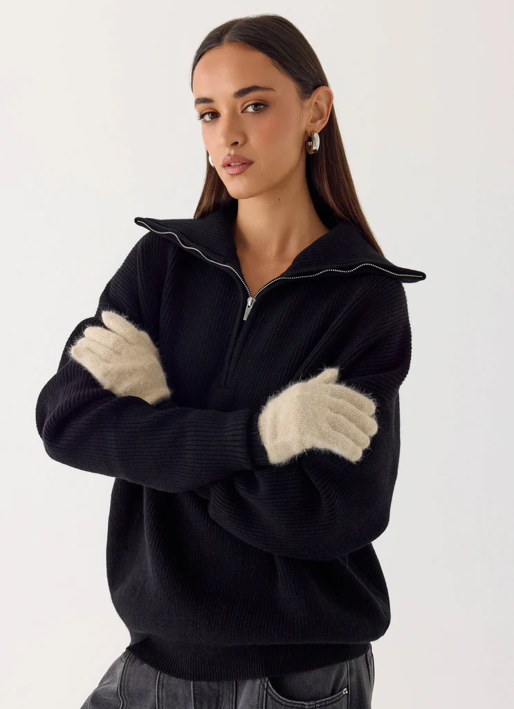 Gants Tricot Tempête - Crème