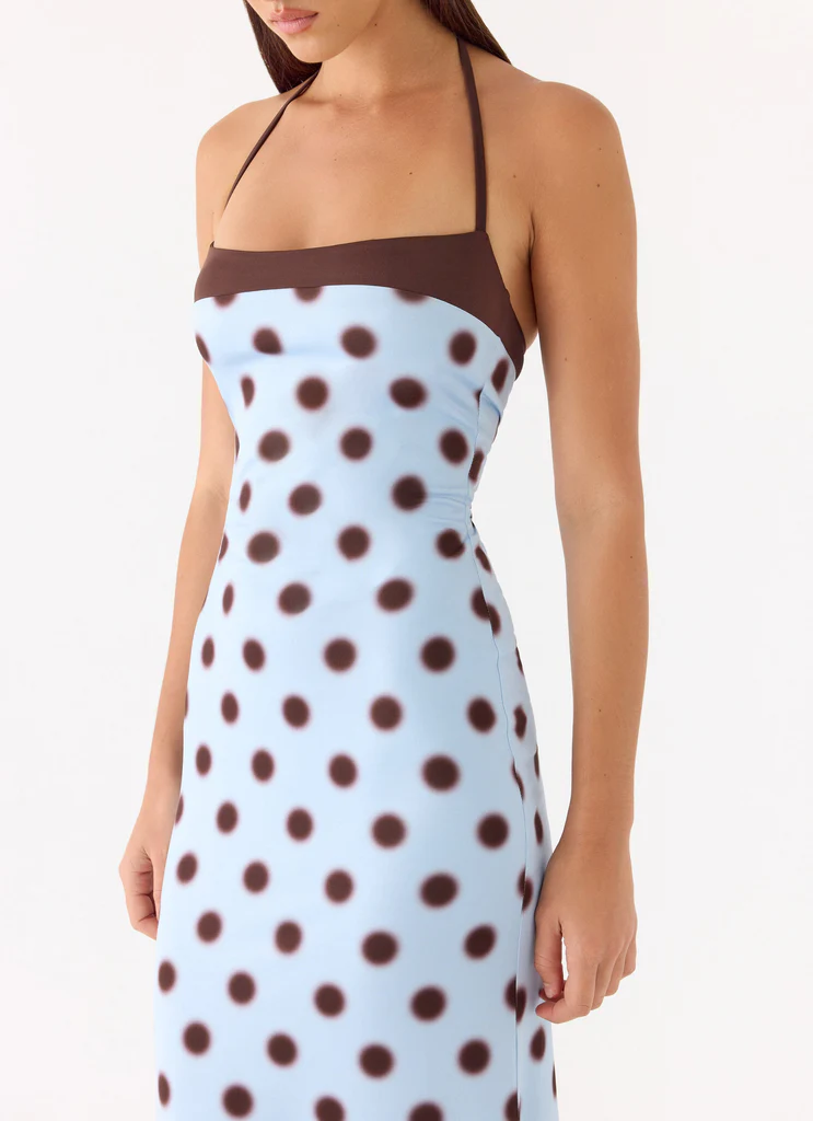 Robe maxi à bretelles Alessandro - Rayures bleu moka