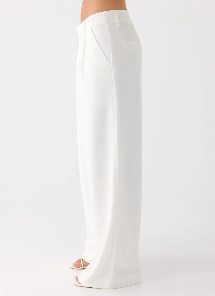 Pantalon de costume Samuel à taille basse - Blanc