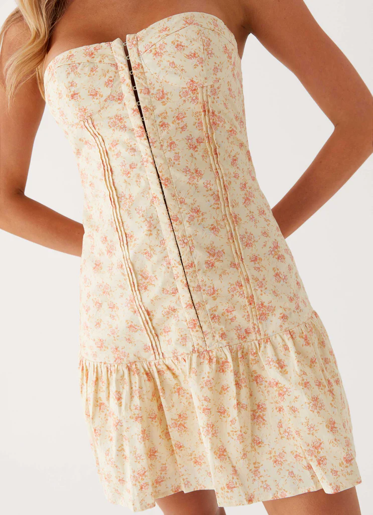 Robe Mini Bustier Bloomsbury - Fleurs Ditsy Jaune