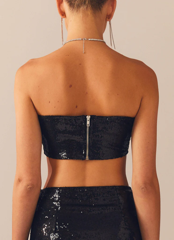 Emma Bustier à paillettes - Noir
