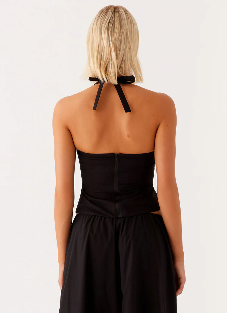 Haut bustier à bretelles Cheryl - Noir