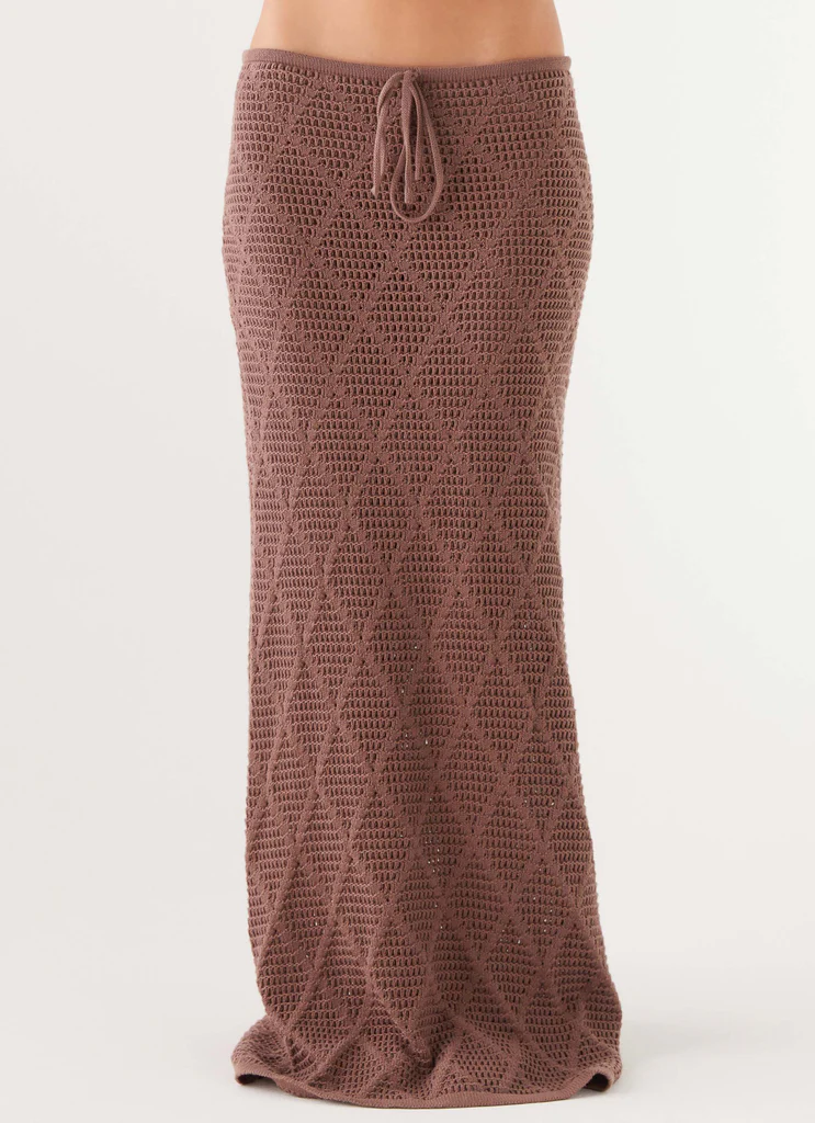 Santonio Crochet Maxi Skirt - Chocolat