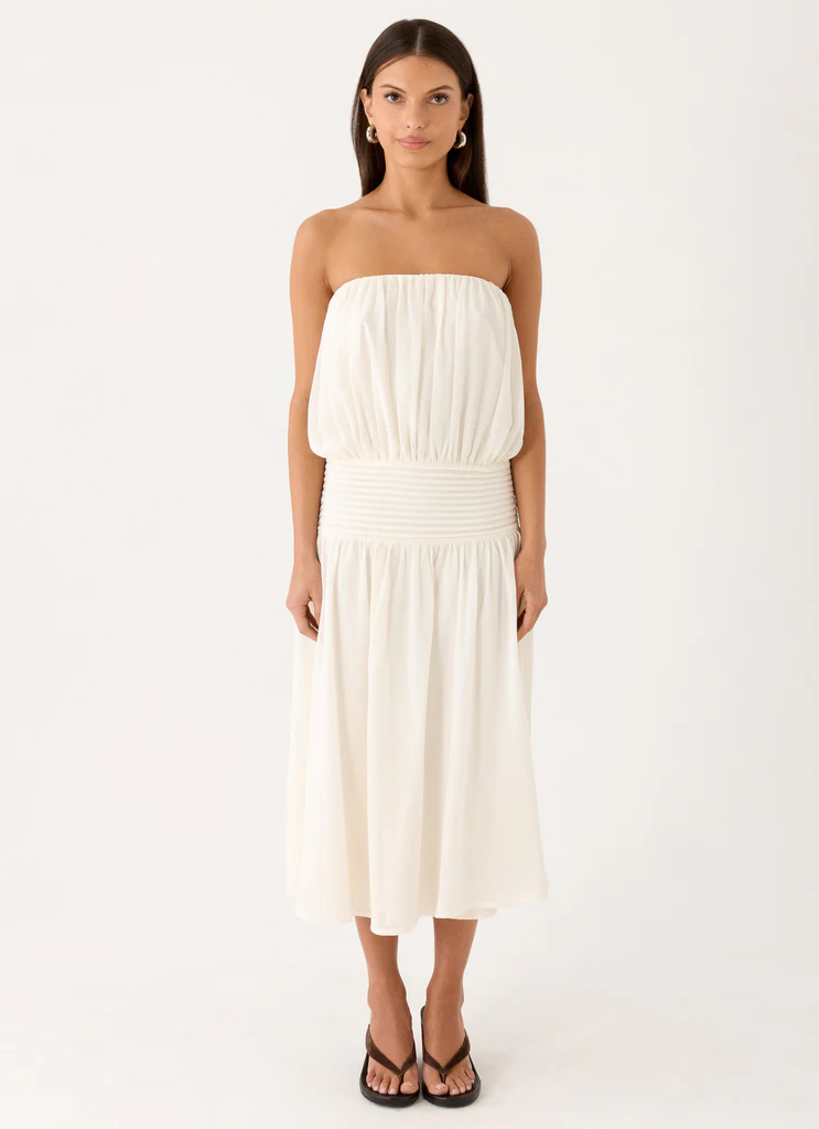 Robe Midi Calanthe - Ivoire