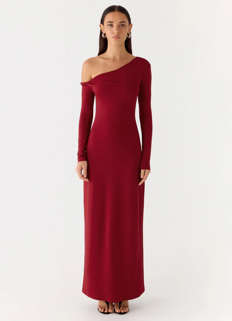 Robe maxi Jordana Twist - Merlot