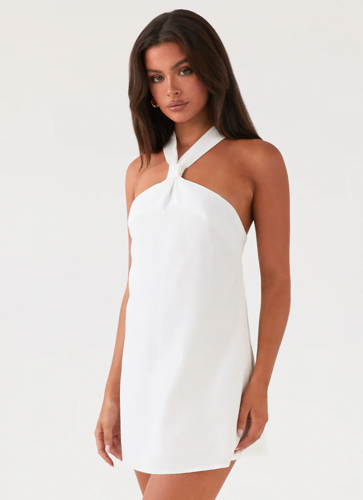 Robe Mini en Lin Keira - Blanc