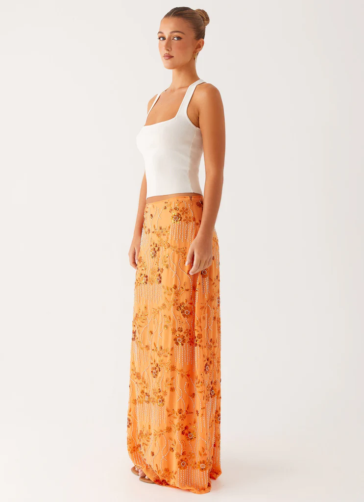 Jupe Maxi Strass Corinna – Orange Jupe Maxi Strass Corinna - Orange