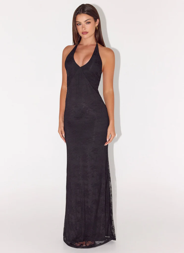 Robe maxi en dentelle Knowles - Noir