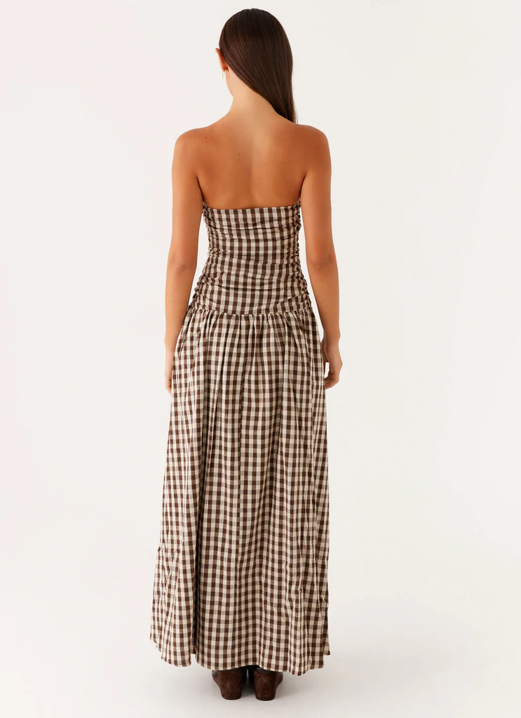 Robe Maxi Carmel - Carreaux Marron