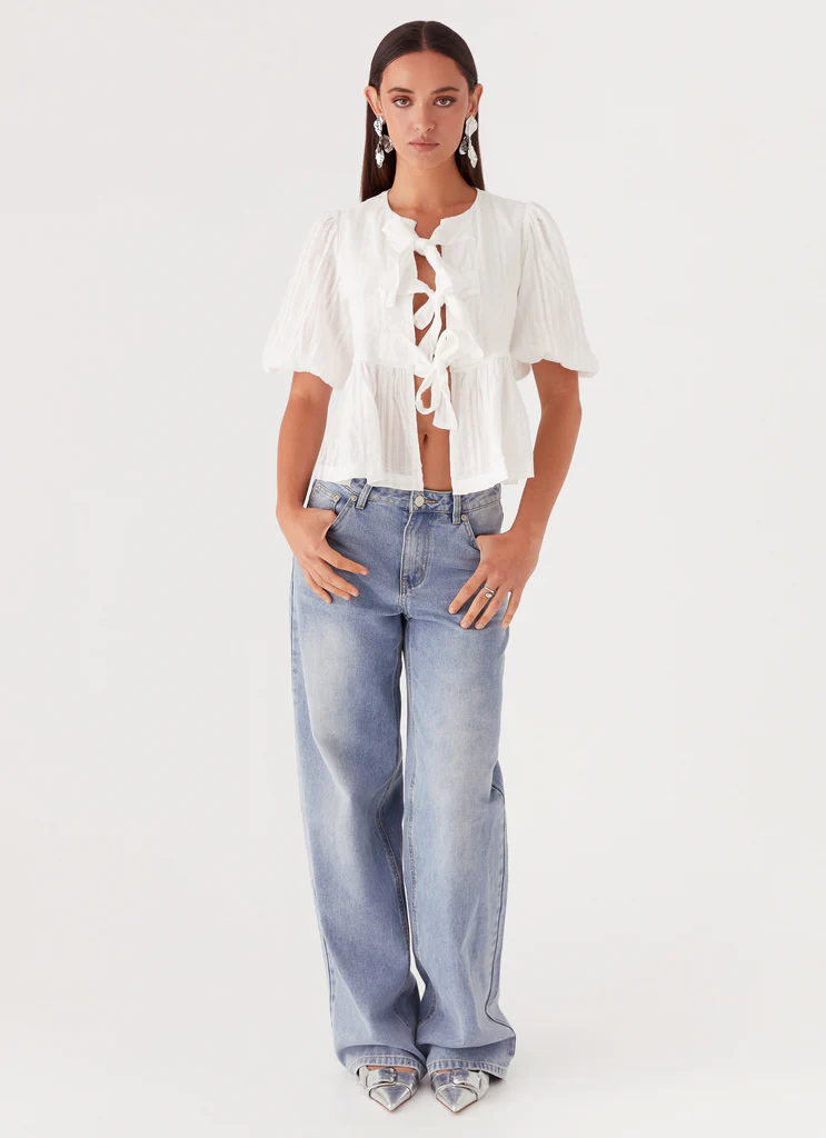 Tie Top Western Wind - Blanc
