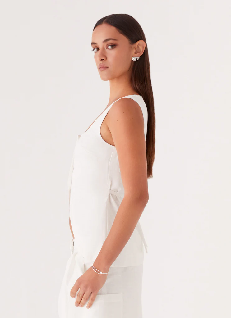 Gilet en lin Mayzie – Blanc Gilet en lin Mayzie - Blanc