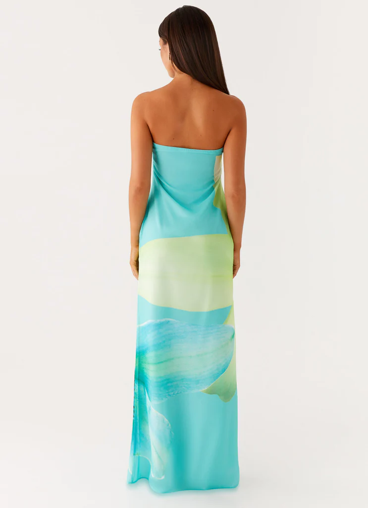 Robe maxi Darcy - Floral turquoise