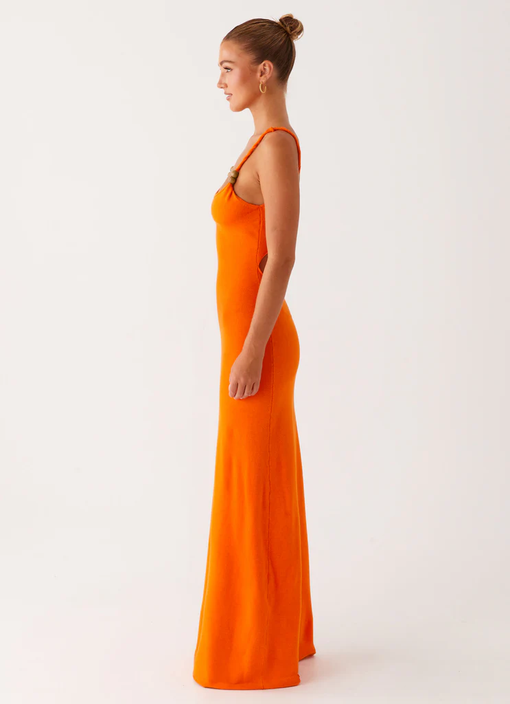 Robe maxi tricot Elaina – Orange Robe maxi tricot Elaina - Orange