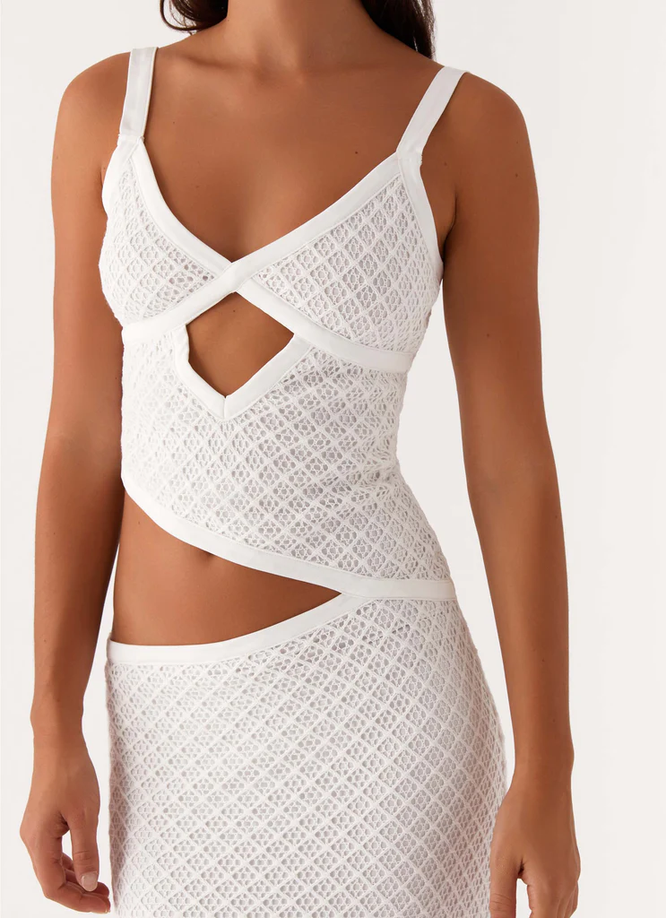 Robe maxi Jocelyn - Dentelle blanche