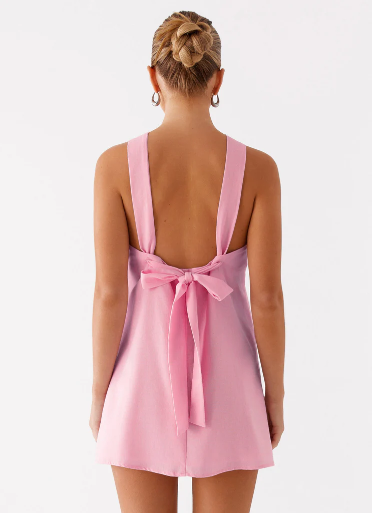 Robe Mini Micro en Lin Keira - Rose