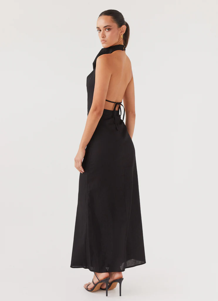 Robe Maxi Linen Cartia - Noir