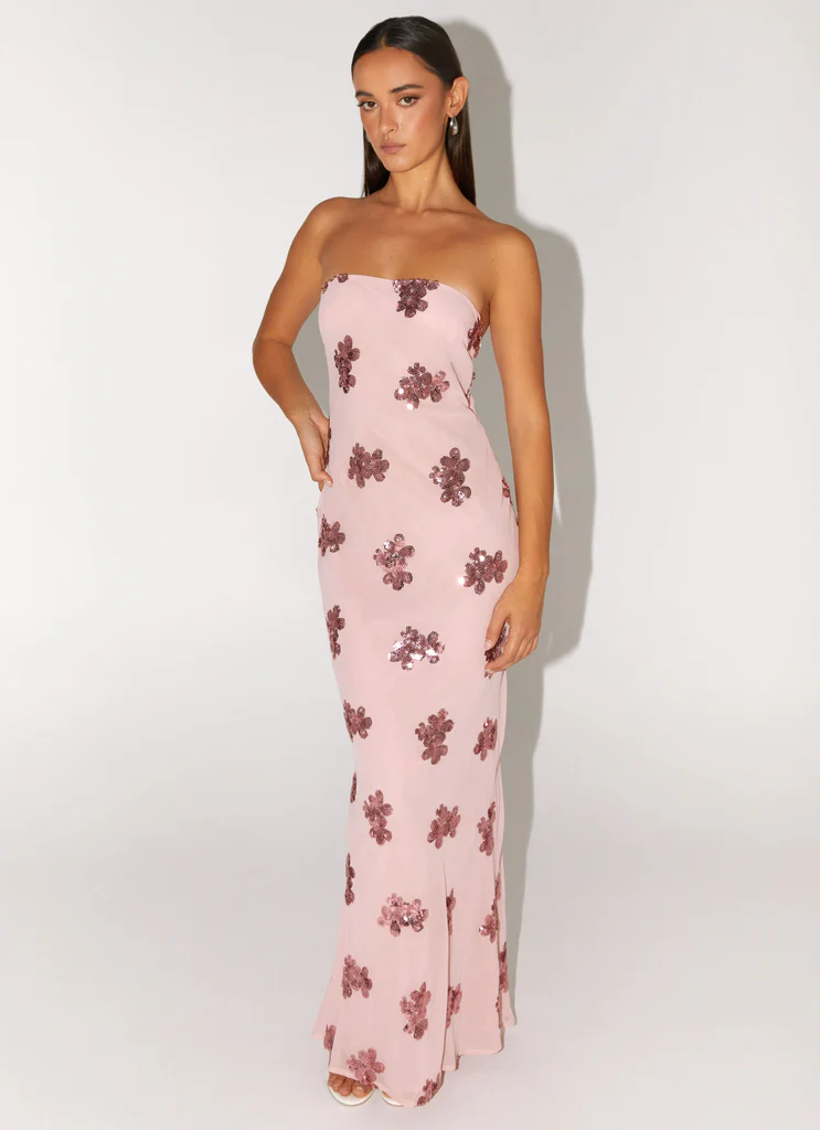 Robe Maxi Strass Sweet Escape - Rose Pâle