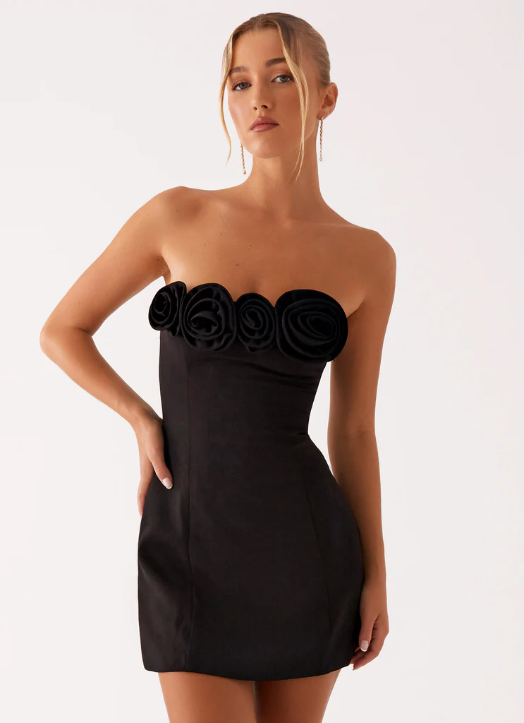 Robe Mini Sans bretelles Patsie - Noir