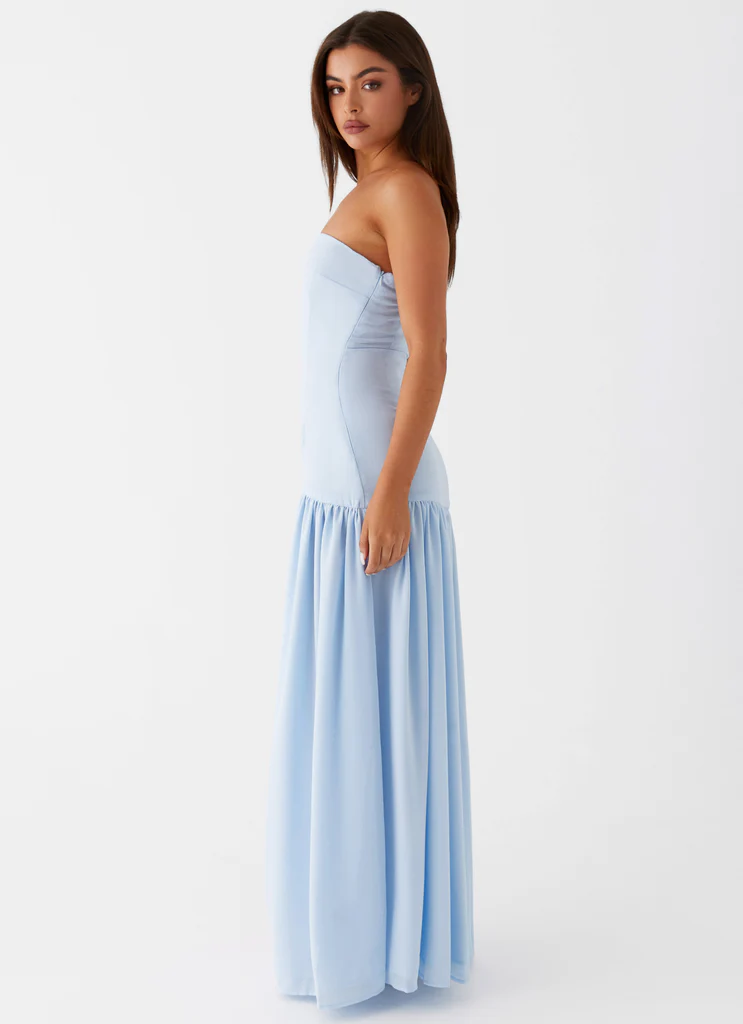 Robe Maxi Sans bretelles Eden - Bleu