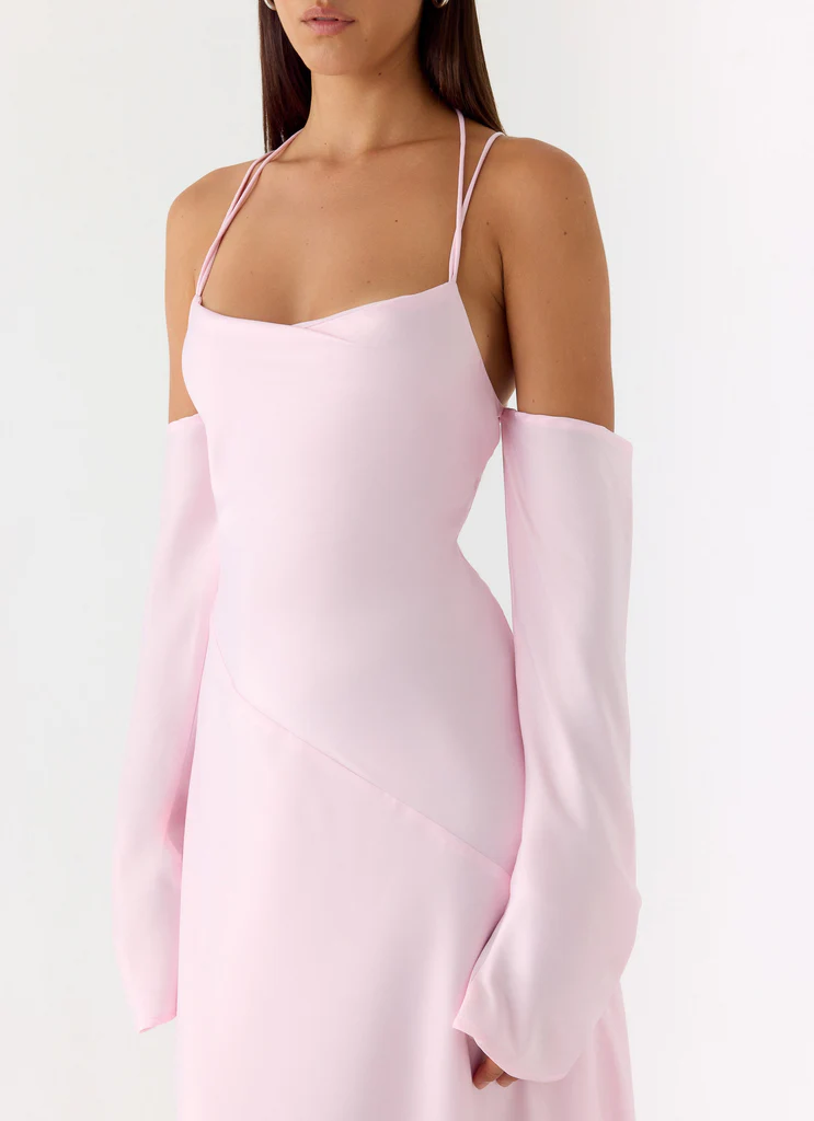 Robe maxi à manches longues Breathe Me - Rose pêche