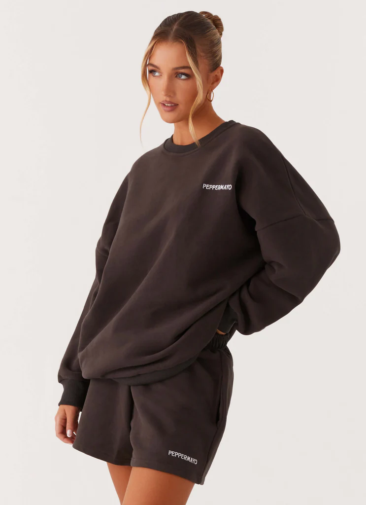 Sweatshirt Oversized Signature - Charcoal