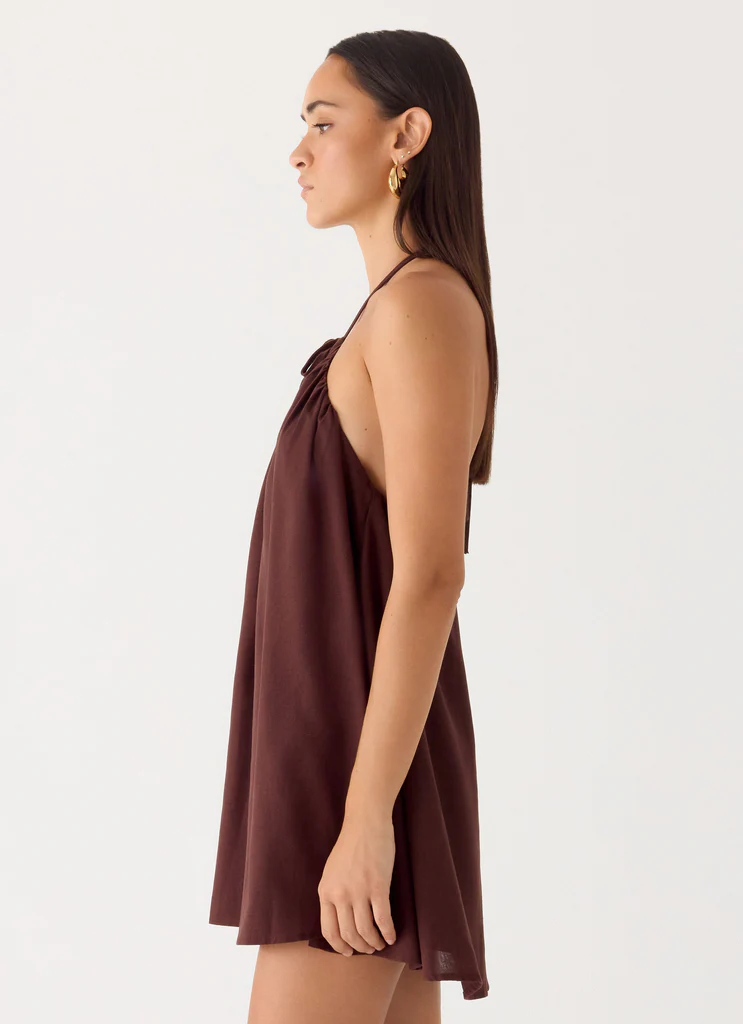 Robe Mini Linen Soft Breeze - Chocolat