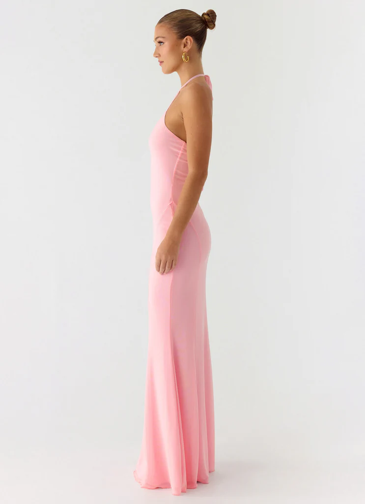 Robe Maxi à Bretelles Jolin - Rose Pêche