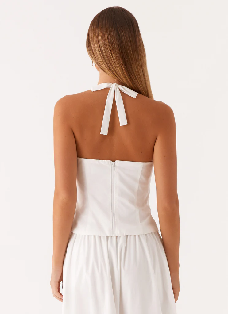 Top bustier à bretelles Cheryl - Blanc
