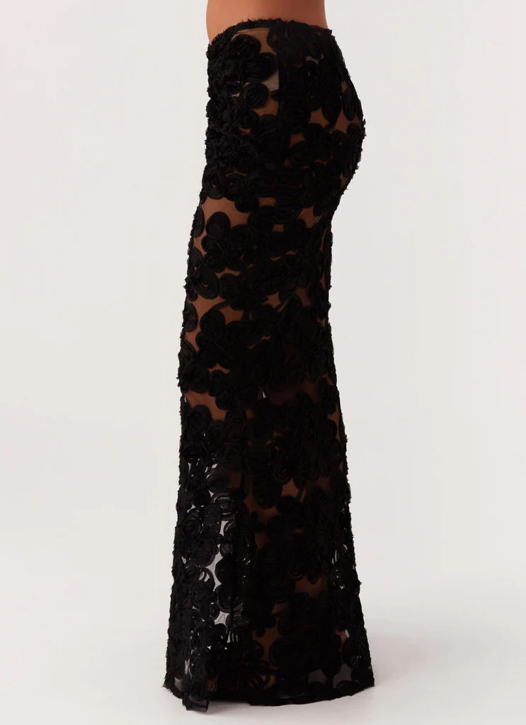 Jupe Maxi Fiorella Floret - Noir