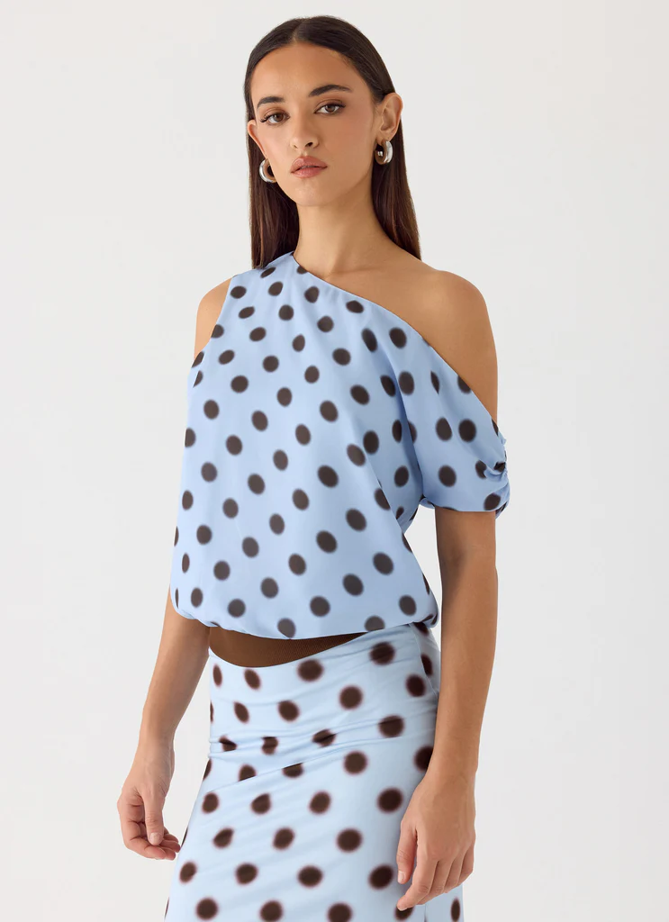 Top Stick Around - Points bleu mocha