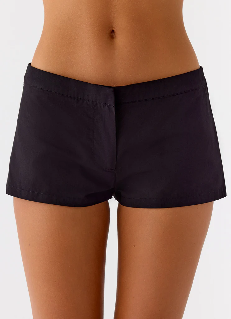 Shorts micro mini en coton Coastline - Noir