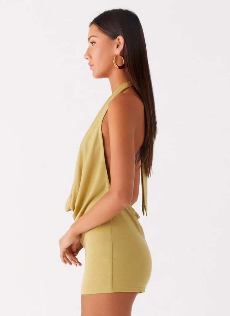 Robe Mini à col roulé Haisley - Vert lime