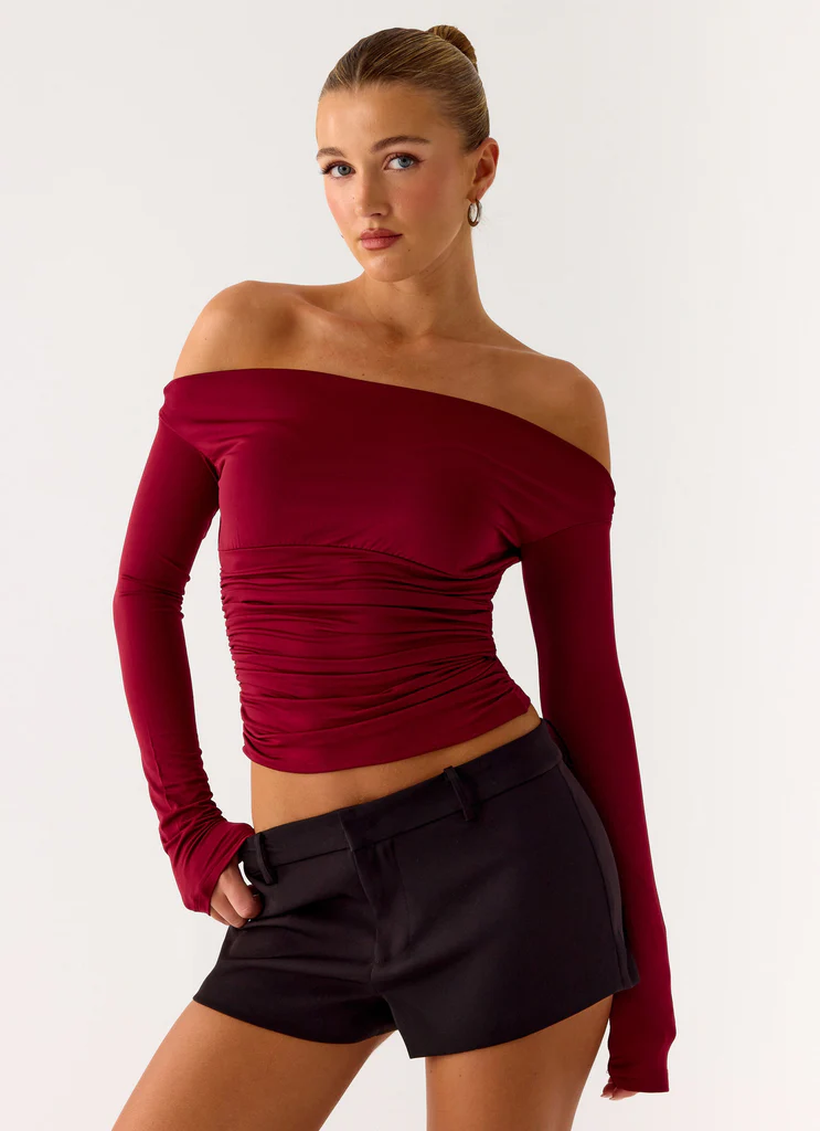 Top à manches longues Reva – Maroon Top à manches longues Reva - Maroon