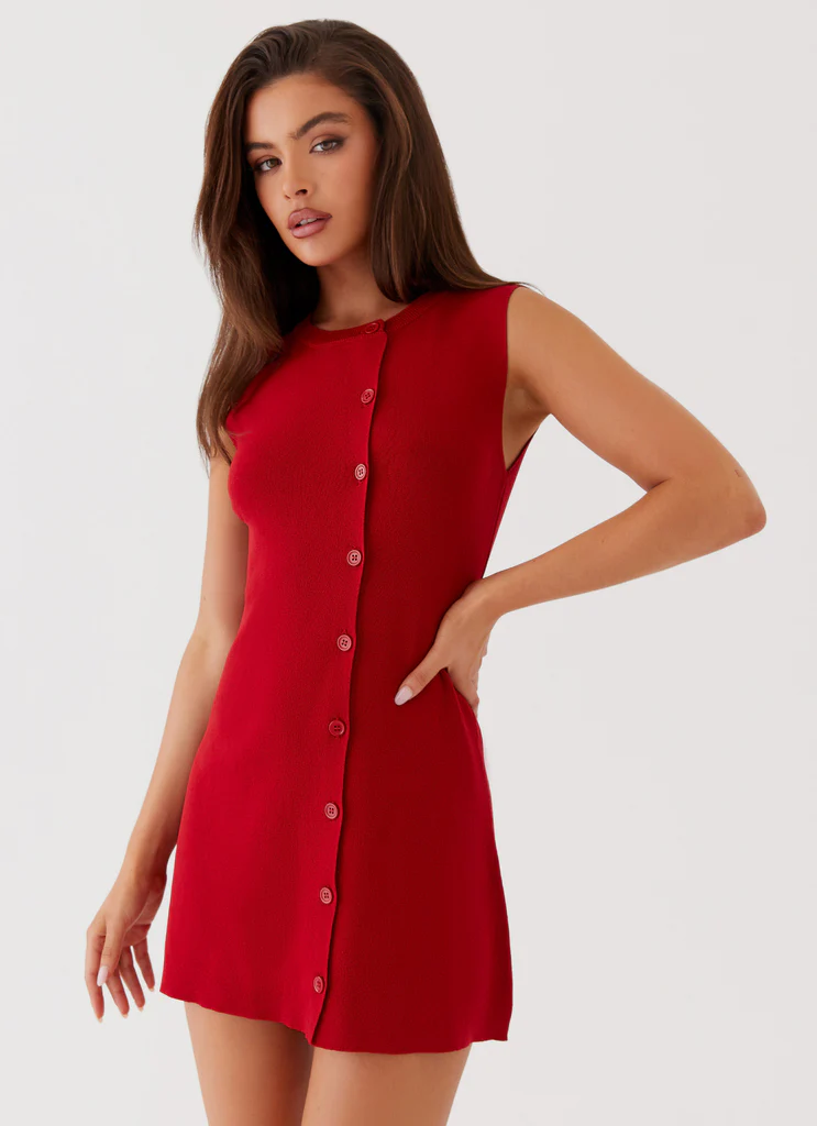Robe Mini Jacquard Pas Une Seule Fois - Rouge