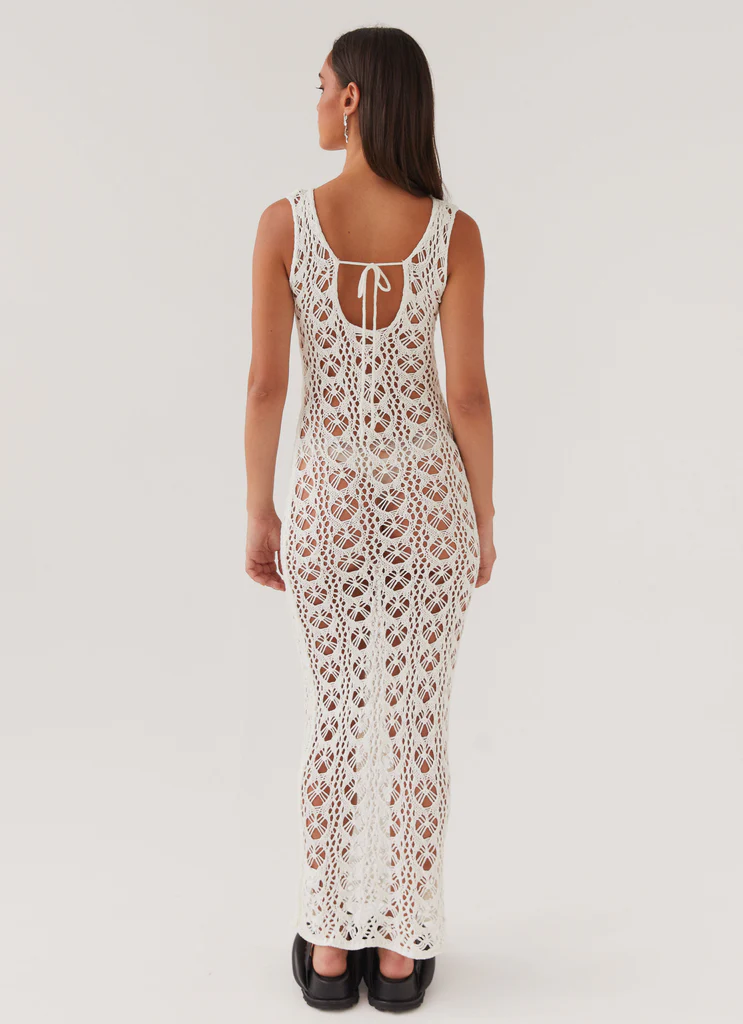 Robe maxi à dentelle Tarlisa - Crème