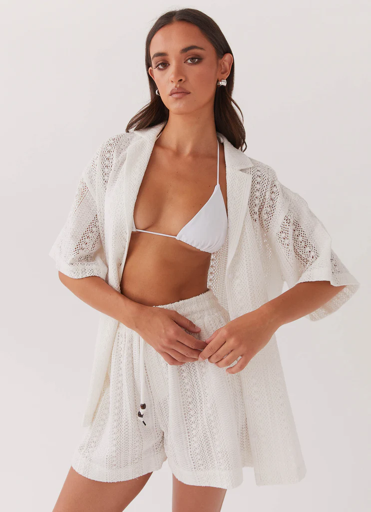 Shorts en maille Sun Catcher - Ivoire