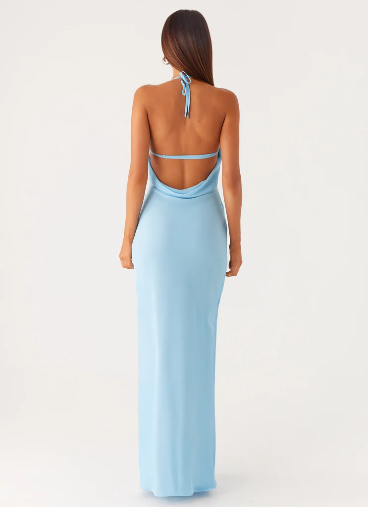 Just A Kiss Cowl Maxi Dress - Turquoise