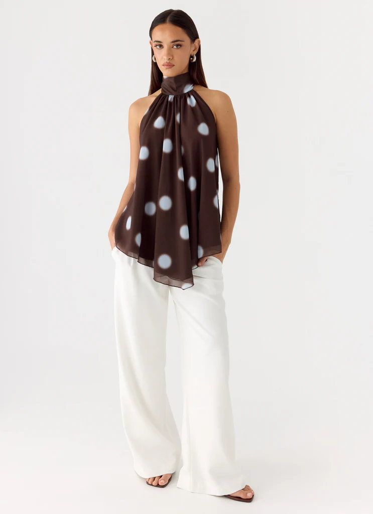 Top sans dos Corrida - Tache bleue chocolat
