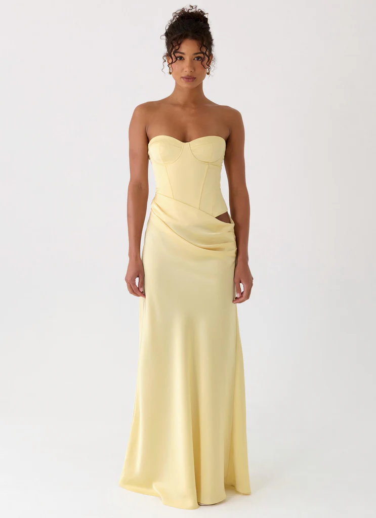 Robe maxi corset Emory - Jaune