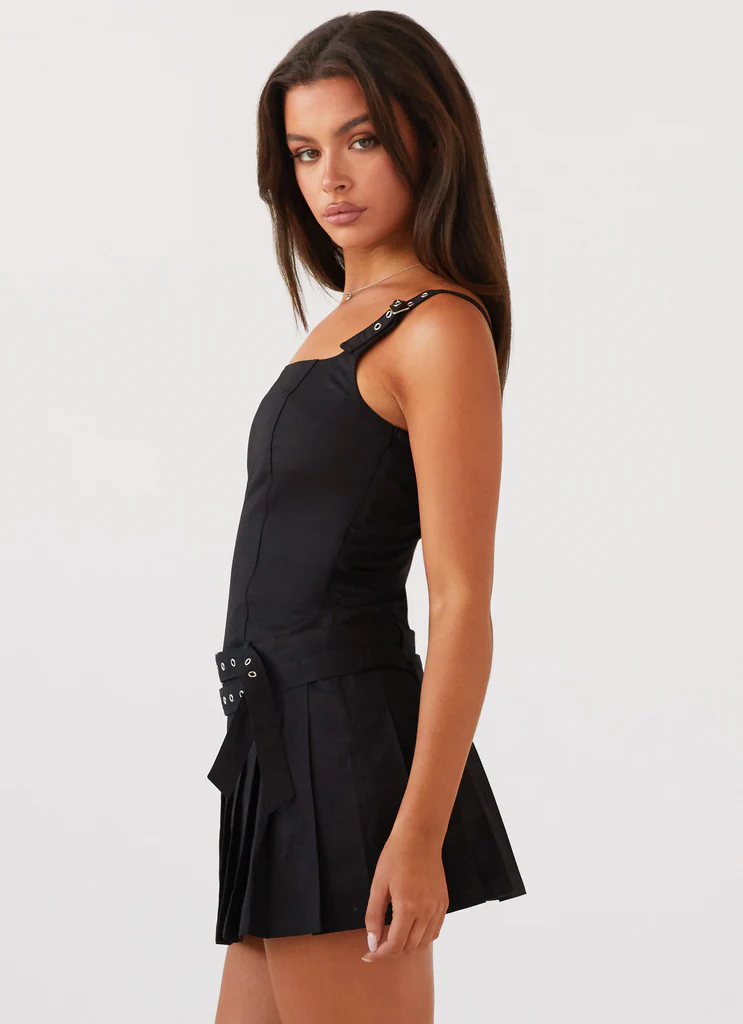 Robe Mini Lynette à Boucle - Noir