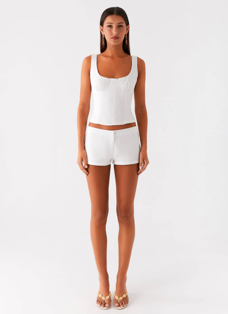 Shorts micro-mince en coton Coastline - Blanc