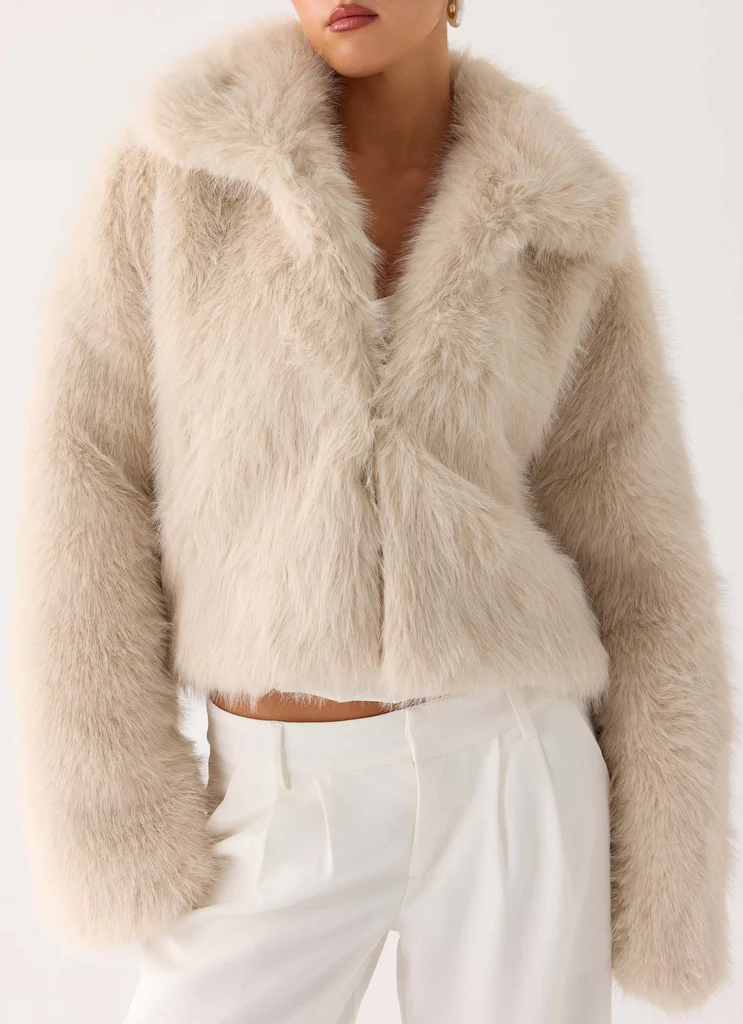 Manteau en fausse fourrure Moonscapes - Ivoire