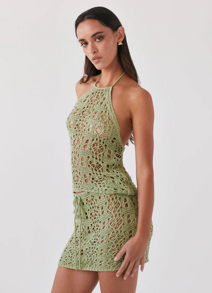 Haut à crochet Free Mind - Olive clair