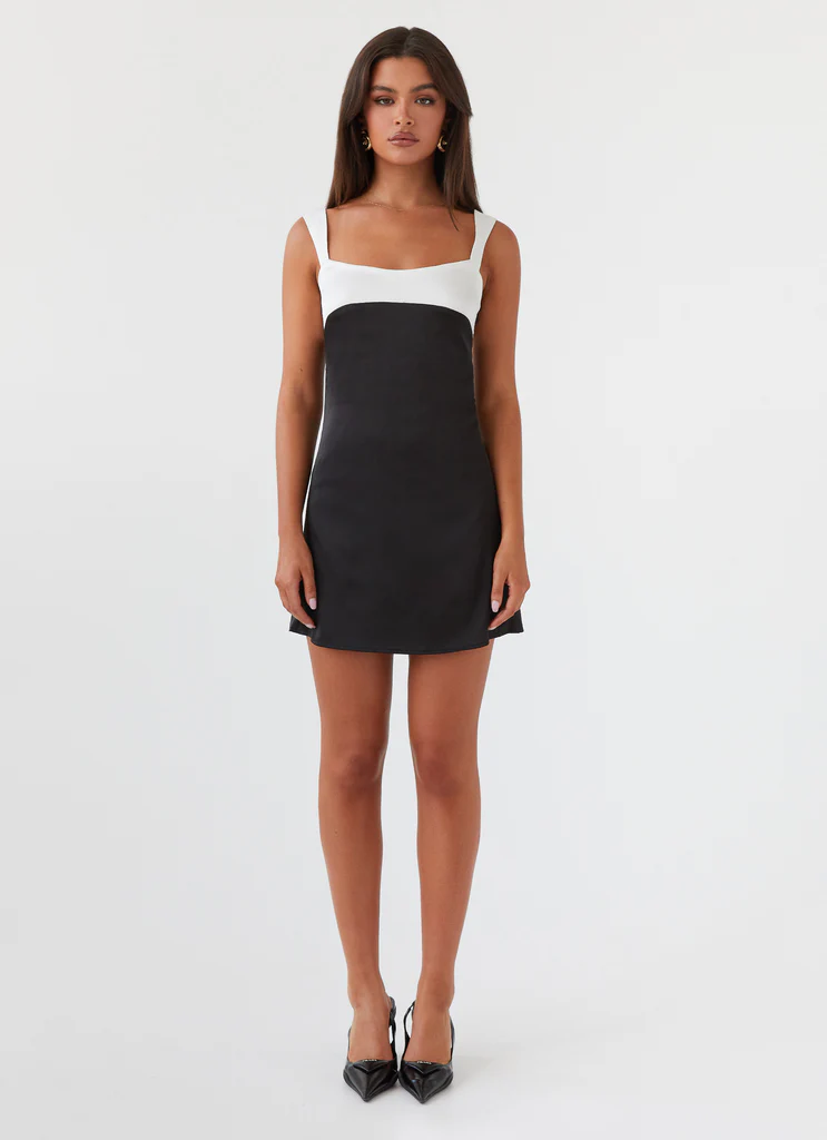 Robe Mini Satin Odette - Onyx