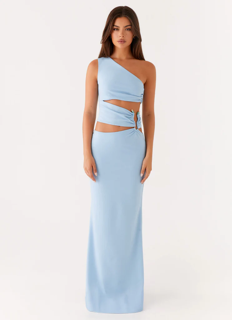 Robe maxi à découpes Laylani - Bleu