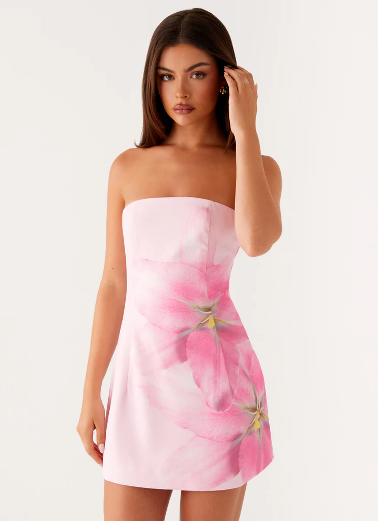 Robe Mini Sans bretelles Sugar Rush - Rose
