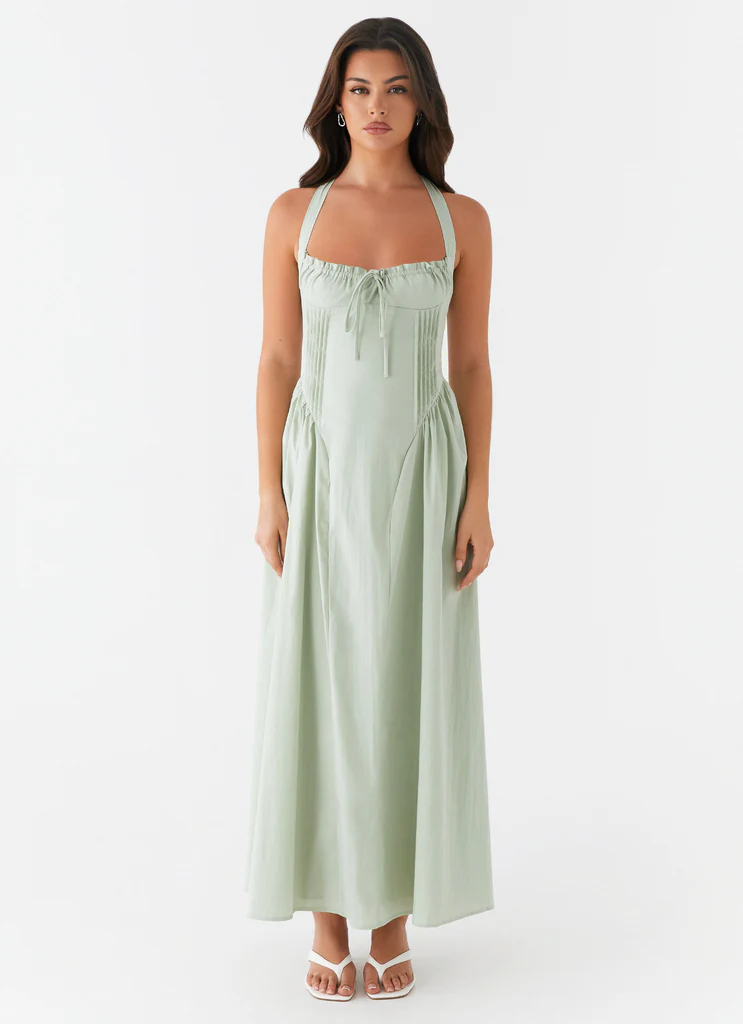 Robe Midi à bretelles halter Olenna - Sauge