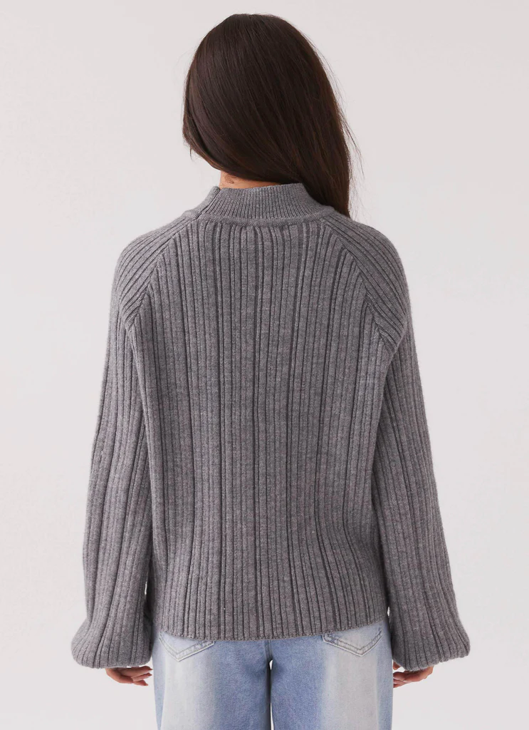 Pull Tricot Riley - Gris Tempête