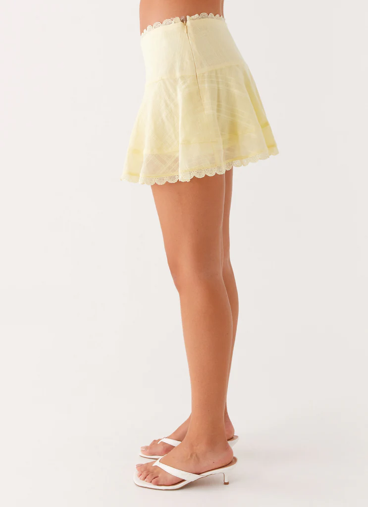 Mini jupe 100 % - Jaune