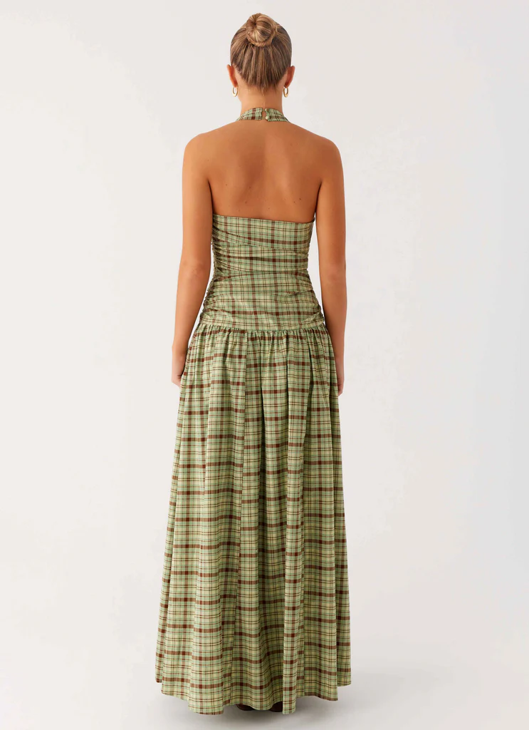 Robe maxi Lilith - Carreaux forêt